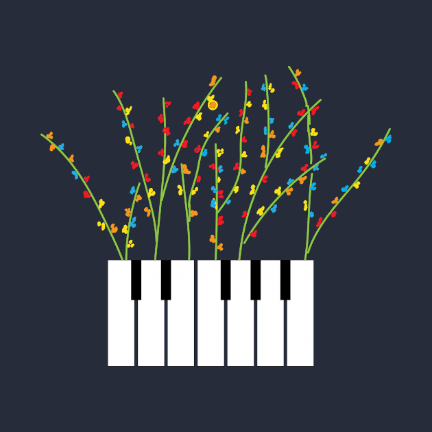 Piano Keybords Flowering by t3od0ra