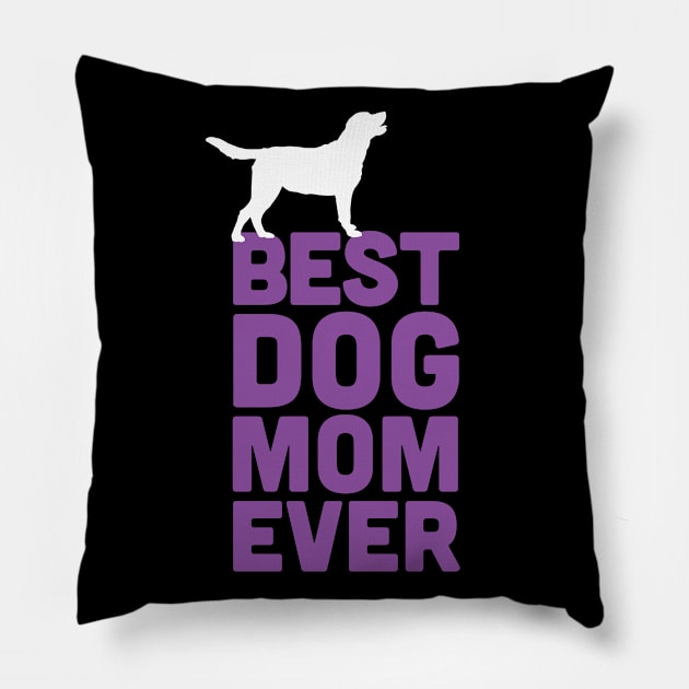 Best Labrador Retriever Dog Mom Ever - Purple Dog Lover Gift Pillow by Elsie Bee Designs