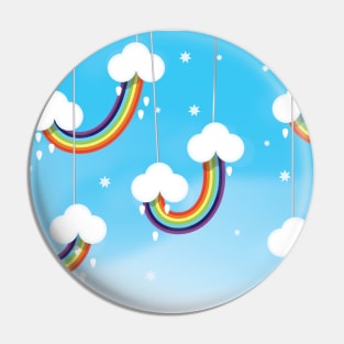 Clouds and Rainbows Pin