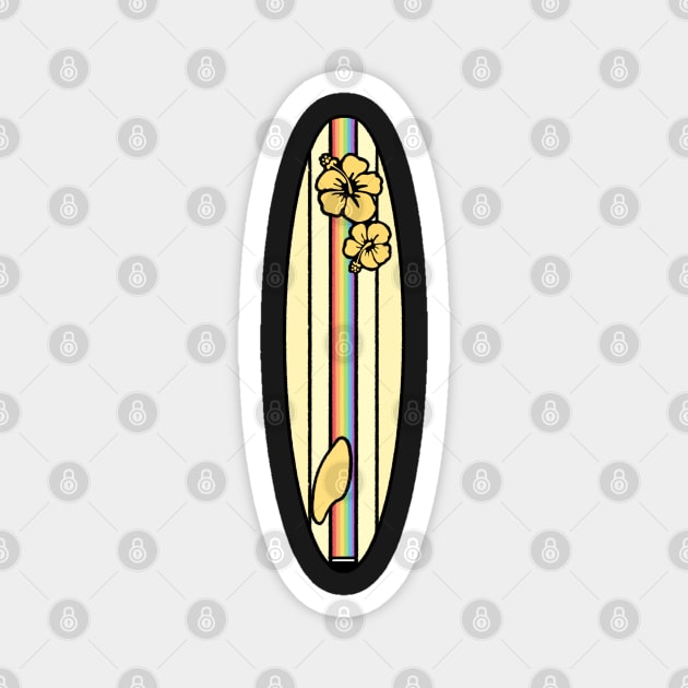 Gay Pride Flag Surfboard - Yellow Magnet by LivianPearl