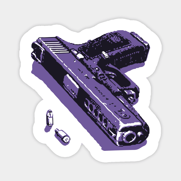 a gun pixeled Magnet by vellouz55