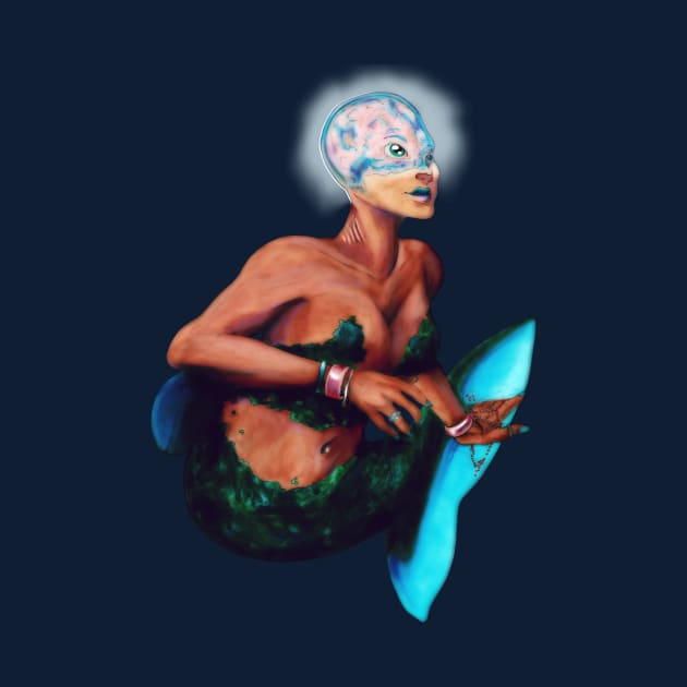 Barreleye Mermaid - Creepy Mermaid Fantasy Art by FishWithATopHat