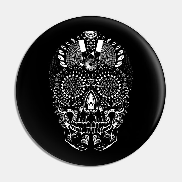 Illustrator Skull (White) Pin by SlothmanProphecies