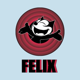 Felix the Cat Cartoon | Cat Arms Outstretched Red Vintage Retro T-Shirt