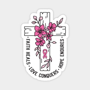 Faith Heal Christian Breast Cancer Awareness Jesus Magnet