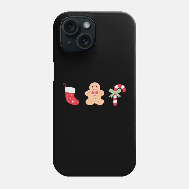 Gingerbread, shocks and candy stick Phone Case by letzdoodle