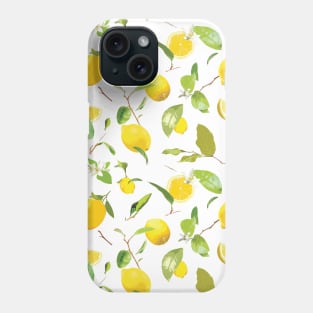 Watercolor Lemon & Leaves 2 Phone Case