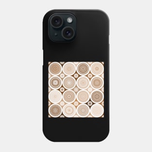 repeating pattern with boho style circles, brown color Phone Case