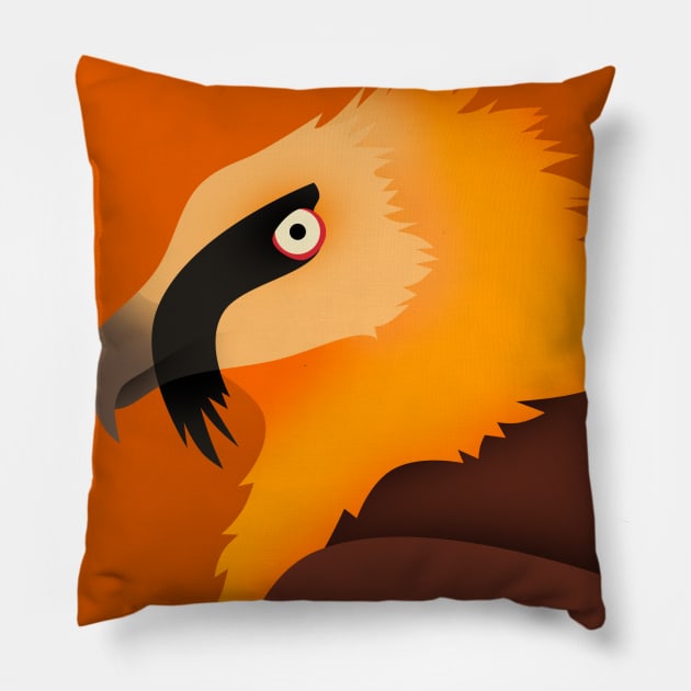 Bearded Vulture Pillow by DeguArts