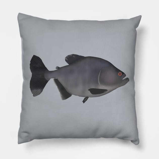 Redeye Piranha Pillow by FishFolkArt