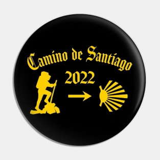 Camino de Santiago de Compostela male pilgrim 2022 with Yellow Arrow Scallop Shell Pin