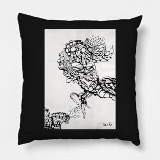 meditative ink drawing "Blinki" Pillow