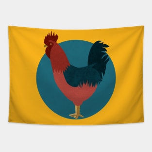 multi-colored rooster Tapestry