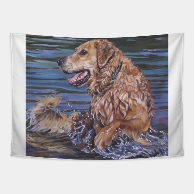 Golden Retriever Fine Art Painting Tapestry by LASHEPARD