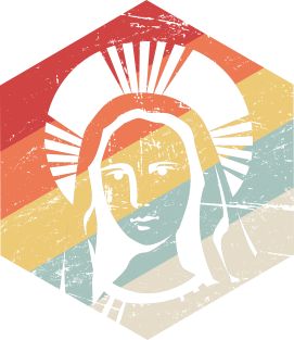 Retro Virgin Mary Icon | Catholic Design Magnet