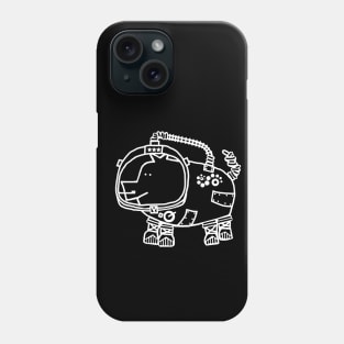 White Line Space Pilot Pig Phone Case