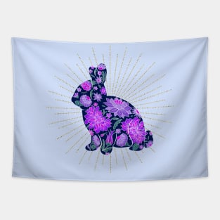 Purple floral bunny Tapestry