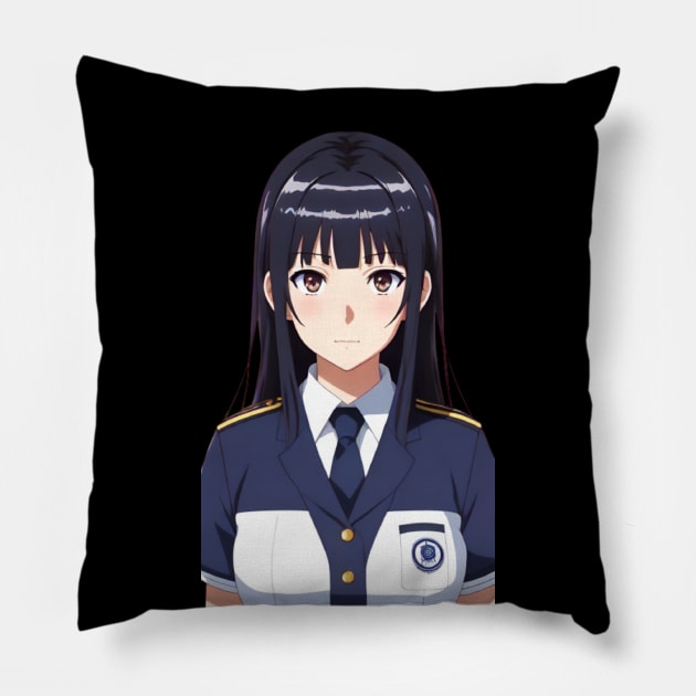 Anime Girl In Office Uniform 08 Pillow by SanTees