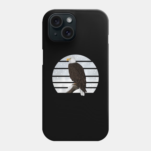 Bald Eagle Winter Snow Bird Watching Birding Ornithologist Gift Phone Case by jzbirds