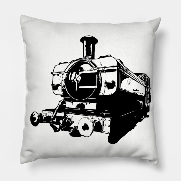 Vintage 0-6-0 GWR 5700 Class Heritage Steam Train Pillow by tribbledesign