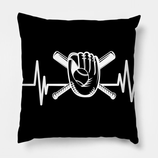 Cricket heartbeat baseball player,baseball Birthday Cricket lover Pillow by mezy