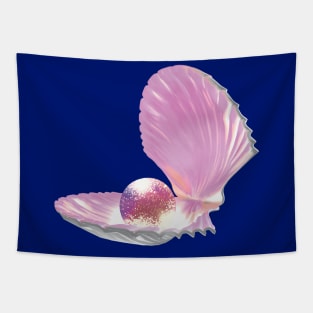 Beautiful Pink Pearl In A Shell Tapestry