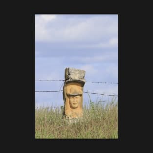 Stone Post Fence Carving on the Kansas Prairie T-Shirt