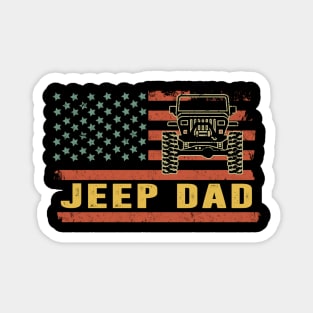 Jeep Dad American Flag Jeep Vintage Jeep Father's Day Gift Jeep papa Magnet