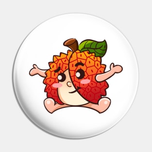 Have no choice but optimistic faces fruit lychee Pin