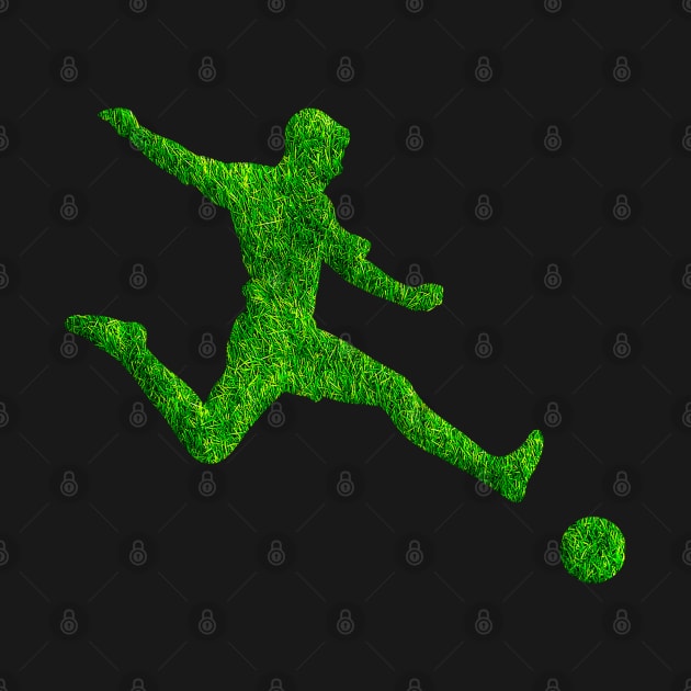 Men soccer player grass by RoginaDesign