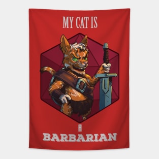 RPG Cat Barbarian Tapestry