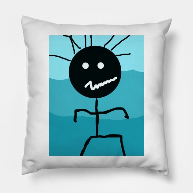 Baby's First Step Stick Figure Pillow by Eigo Wild