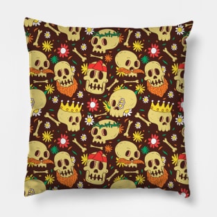 Funny Skull Pattern Pillow