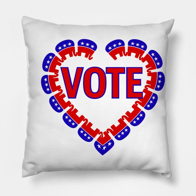 vote republican elephant Pillow by gossiprag
