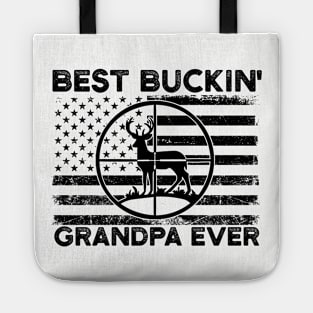 Funny Deer Hunting Grandpa Best Buckin Grandpa Ever Tote