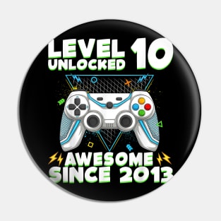 Ten 10yr BDay Son Boy Gamer 10th 10 Year Old Birthday Pin