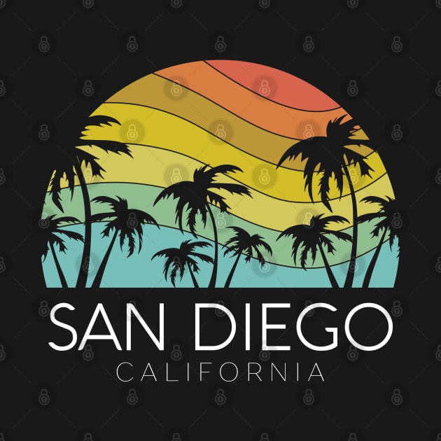 San Diego California Beach SoCal Retro Vintage Central Cali UCSD Escondido La Jolla by Shirtsurf