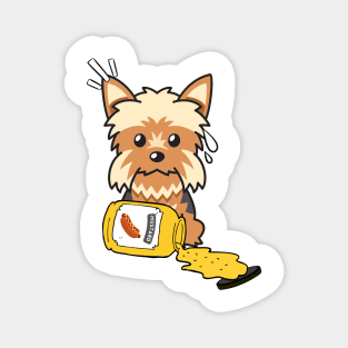 Naughty Yorkshire Terrier Spilled Mustard Magnet