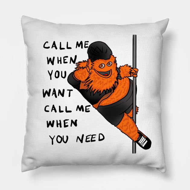 Gritty Call Me When You Want Pole Dance Pillow by JamieWetzel