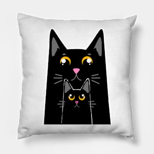 Daddy Cat and baby Cat Pillow