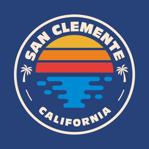Retro San Clemente California Vintage Beach Surf Emblem by Now Boarding