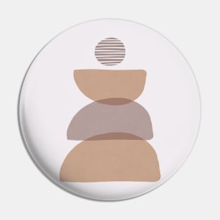 Abstract Geometric Balance In Neutral Colors Pin