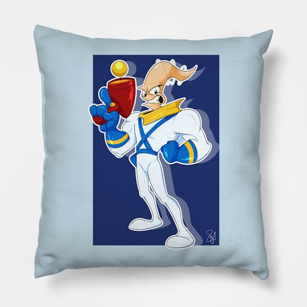 Earthworm Jim Pillow by NokyArt