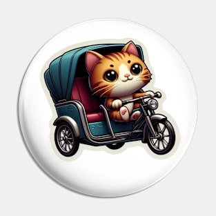 kittie in a tuk tuk Pin