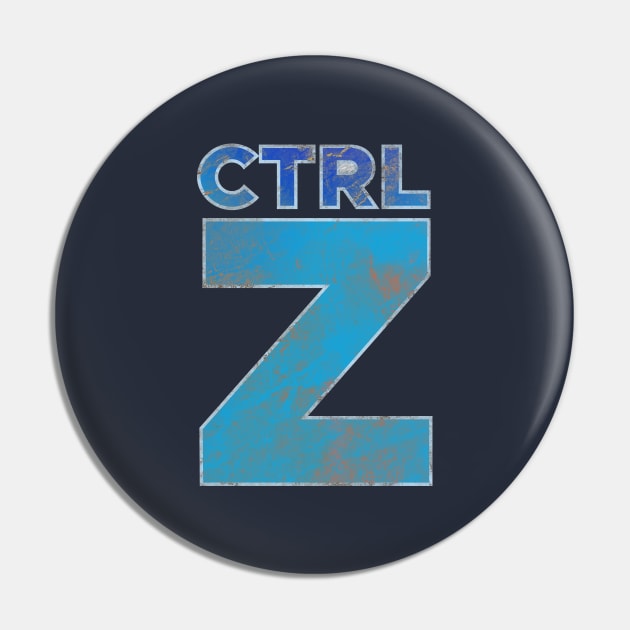 Textured CTRL Z Keyboard Shortcut Pin by Commykaze