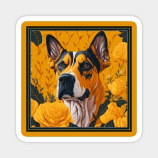 German dog. Style vector (yellow version 2 german dog) Magnet