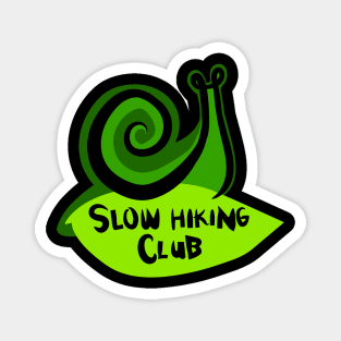 Green Snail on a Leaf "Slow Hiking Club" Magnet