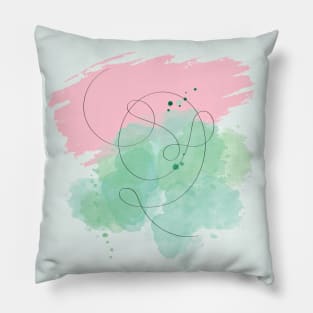 Pastel Abstract Line Watercolor Pillow