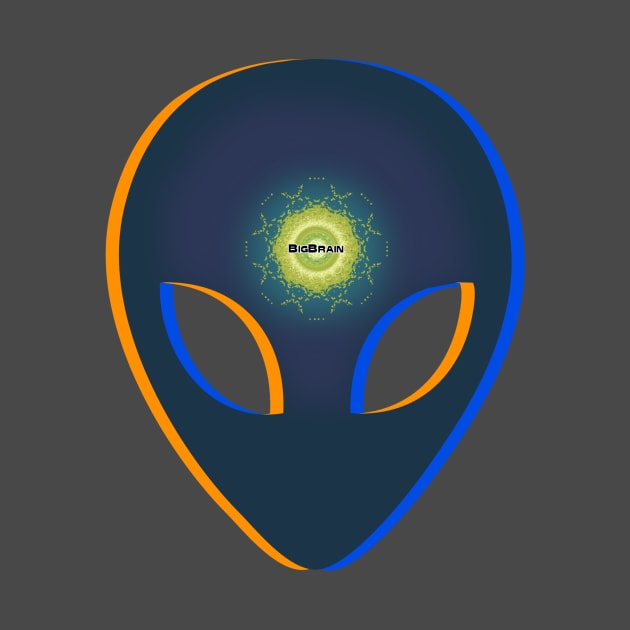 Big Brain Alien Head by BigBrainMerch