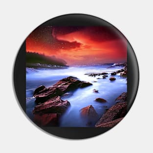 Realistic Stairway of Flowing Water in a Starry Sky Fantasy Pin